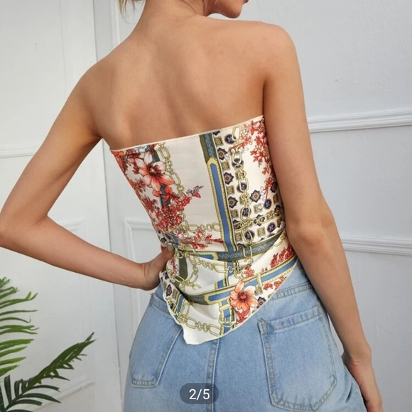 Tie around scarf tube top - Picture 3 of 3